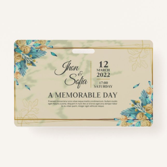 Badge Emerald Greenery Faire partie de mariage Décontrac (Devant)