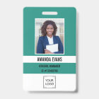 Émeraude | Logo de l'employé photo ou sécurité QR 