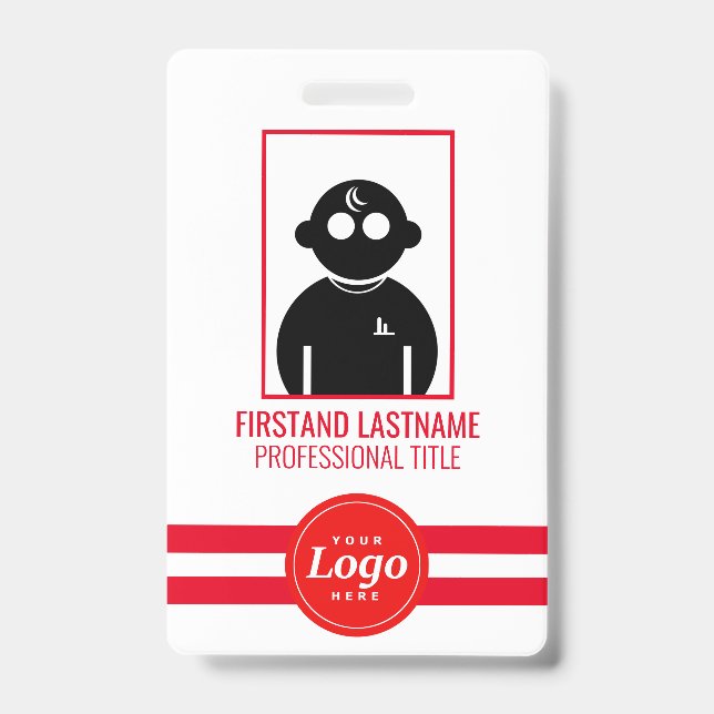 Badge employé codé QR rouge V1 (Avant)