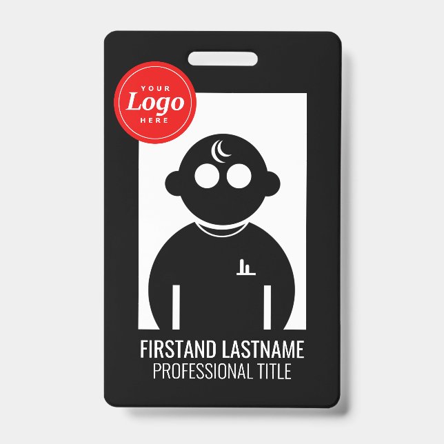 Badge employé codé QR V2 noir (Avant)