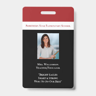 Badge Employé de l'école Code photo de l'employé Ense