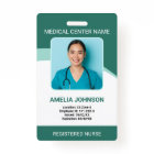 Employé de l'hôpital personnalisé - ID photo vert