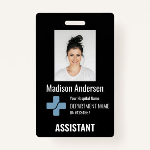Badge Employé de l'hôpital personnel Total noir ID