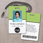 Employé essentiel - Photo, Code-barres, Logo, Nom