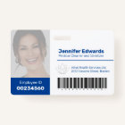 Employé grand photo ID et code-barres bleu foncé