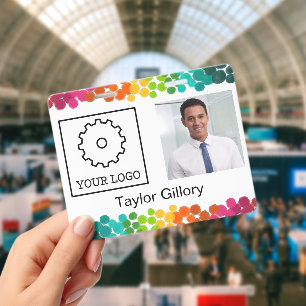Badge Employé Logo et Photo Points Arc-en-ciel