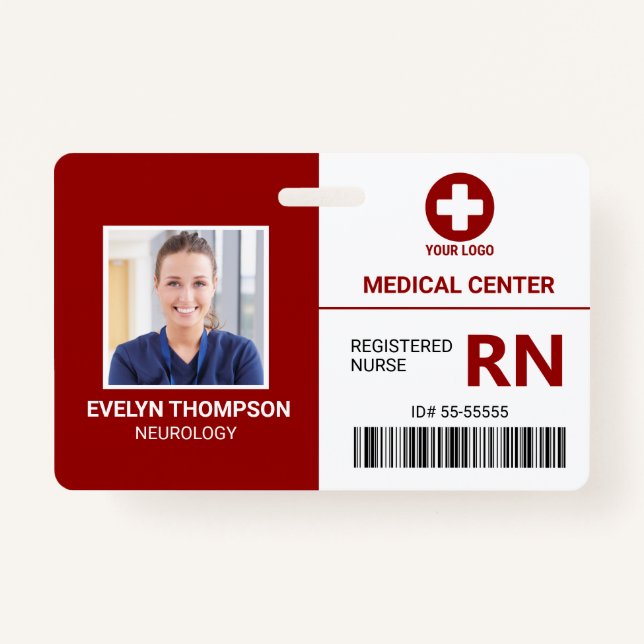 Badge Employé Médicale de l'hôpital - ID photo de l'infi (Devant)