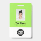 Badge Employé Personnalisé, Code Barre, Logo, Nom