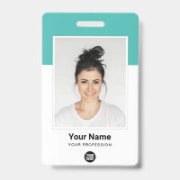 Badge Employé Personnalisé Grande Photo Logo Turqu