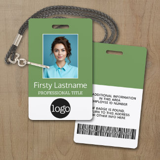 Badge Employé Personnalisé - Photo, Code Barre, Logo, No