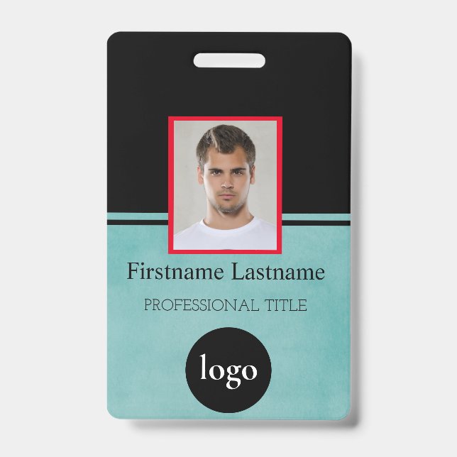 Badge Employé Personnalisé - Photo, Code Barre, Logo, No (Avant)
