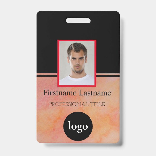 Badge Employé Personnalisé - Photo, Code Barre, Logo, No (Avant)