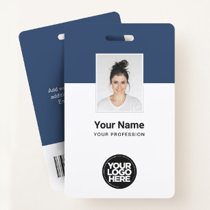 Badge Employé personnalisé - Photo, code-barres, logo,
