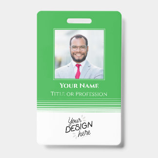 Badge Employé personnalisé, Photo, Nom, Fonction, Logo, 