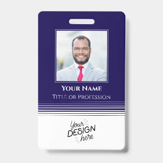 Badge Employé personnalisé, Photo, Nom, Titre, Logo, Cod