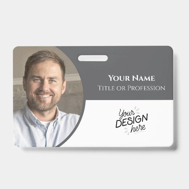 Badge Employé personnalisé, Photo, Nom, Titre, Logo, Cod (Avant)
