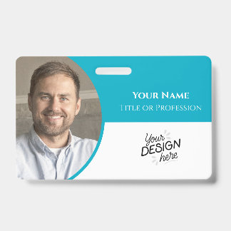 Badge Employé personnalisé, Photo, Nom, Titre, Logo, Cod