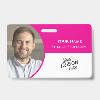 Badge Employé personnalisé, Photo, Nom, Titre, Logo, Cod