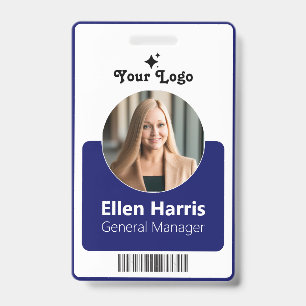 Badge Employé personnalisé Photo, Titre du travail, QR