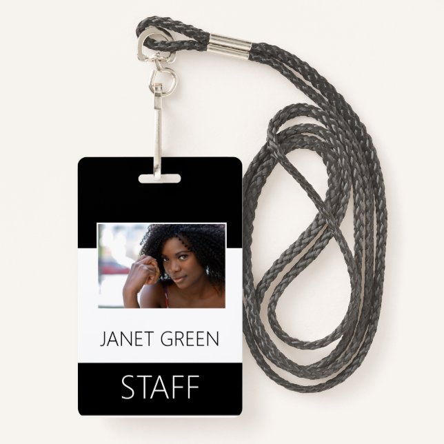 Badge Employé personnalisé - Société d'ID photo (Devant avec lanière)