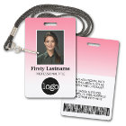 Employé - Photo, Code barre, Logo, Dégradé de nom