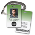 Employé - Photo, code-barres, logo, dégradé de nom