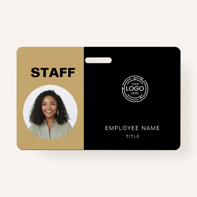 Badge Employé Photo ID Entreprise Logo Personnel (Dos)