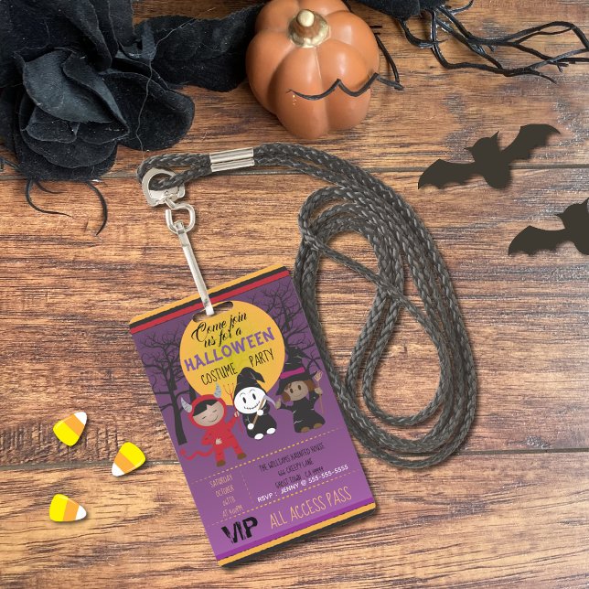 Badge Enfants en costume Halloween Party Invitation Badg (Créateur téléchargé)