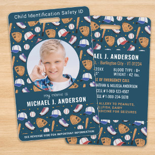 Badge Enfants Photo d'urgence Identifiant Sport Enfants