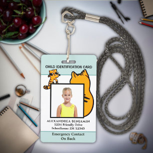 Badge Enfants Photo ID Carte d'identité amusant Personna