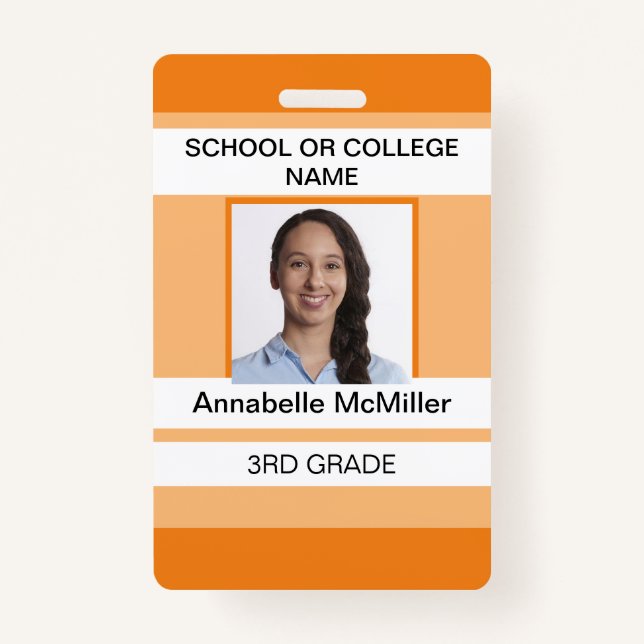Badge Enseignant simple Orange (Devant)