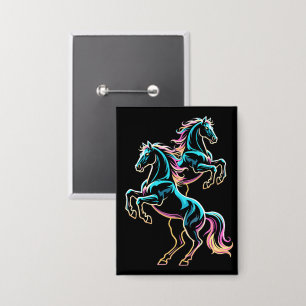 Badge Enseigne au néon Cheval Style Rétro Glitch