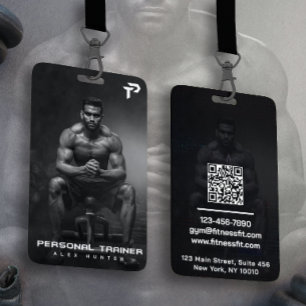 Badge Entraîneur Personnel de Gym Fitness Personnalisé (