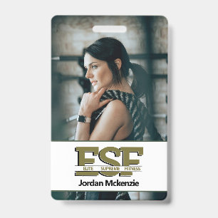 Badge Entreprise de Fitness   Logo Monogramme Entraîneur
