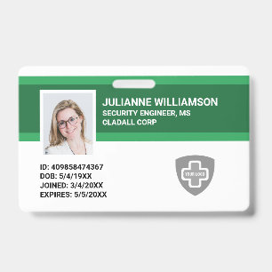 Badge Entreprise de Photo ID, Code-Barres et Logo Person