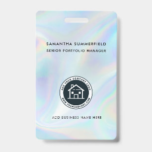Badge Entreprise Logo ID holographique Employé de la soc