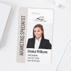 Entreprise moderne Employé Photo Logo Nom Beige ID