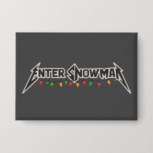 Badge Entrez Bonhomme de neige Rocker de Noël Hiver Rock