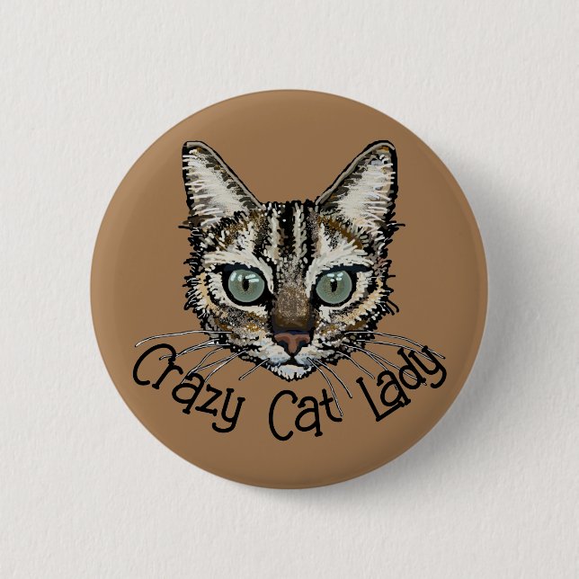 Badge épinglé Crazy Cat Lady (Devant)