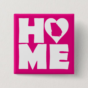 Badge Épingle État Géorgie Maison Cœur