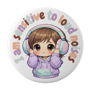 Badge Épingle Je Suis Sensible aux Bruits Badge Se