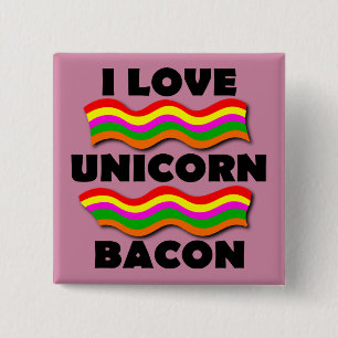Badge épinglette bouton drôle Bacon Licorne