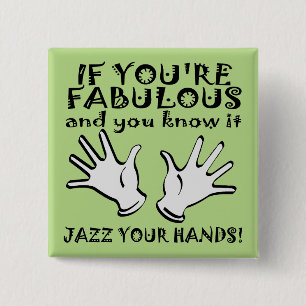 Badge Épinglette Bouton Drôle Mains de Jazz Fabule