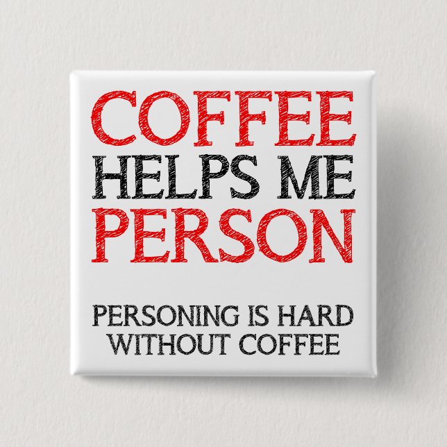 Badge Épinglette Bouton Personne Café Personnifian (Devant)