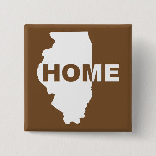 Badge Épinglette Illinois Maison Loin de Chez Soi 