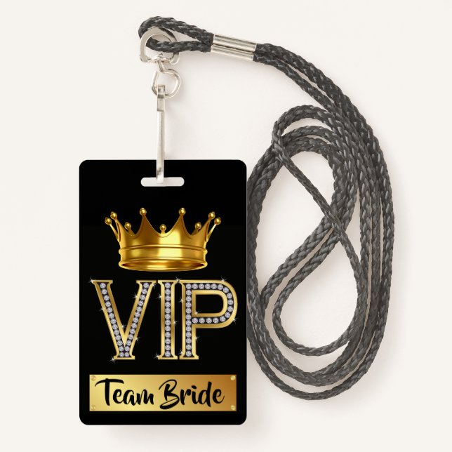 Badge Épouse de l'équipe VIP (Devant avec lanière)