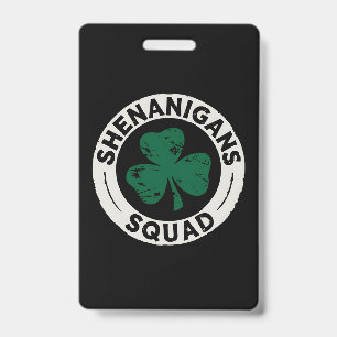 Badge Équipe Shenanigans Saint-Patrick Shamrock