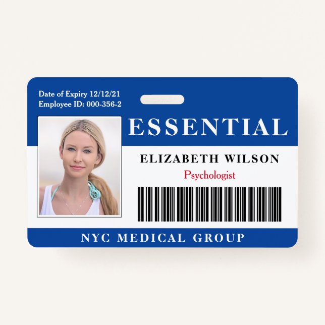 Badge Essentiel | ID photo de l'employé moderne (Devant)