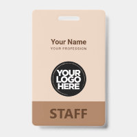 Étiquette Brown Nom de l'employé Logo d'entreprise