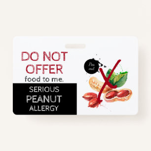 Badge Étiquette d'alerte d'allergie aux aliments de caca